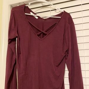 Maroon long sleeve shirt